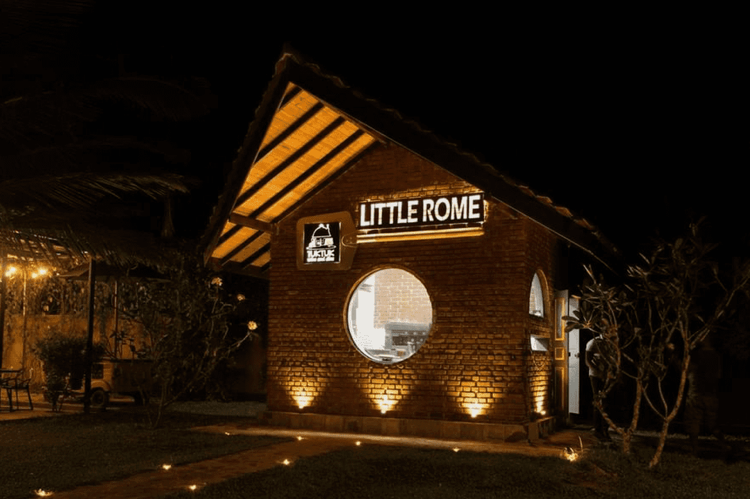 Artisanal wood-fired style pizza prepared at Little Rome pizzeria in TukTuk Negombo