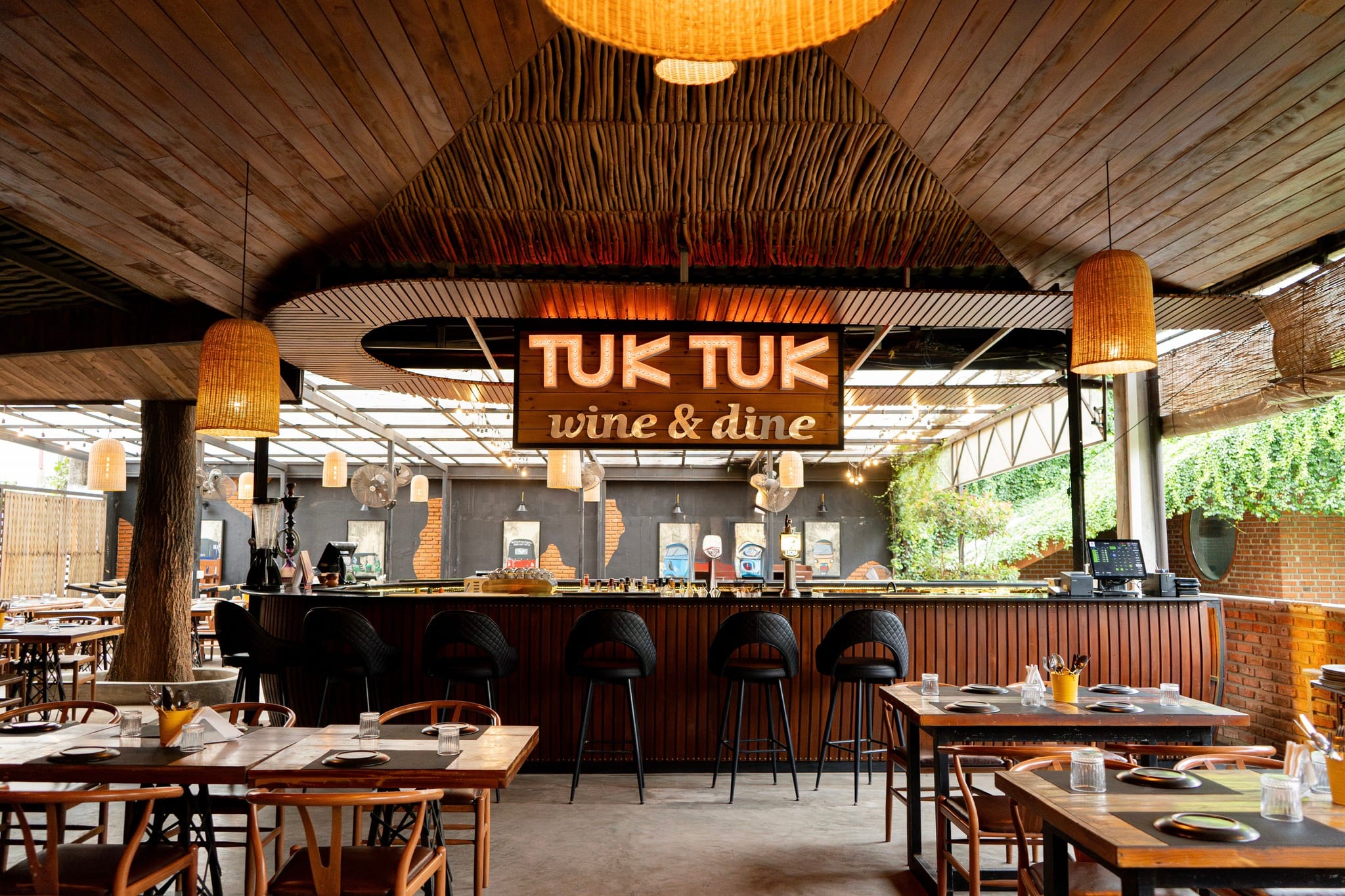 TukTuk Wine & Dine restaurant interior in Negombo